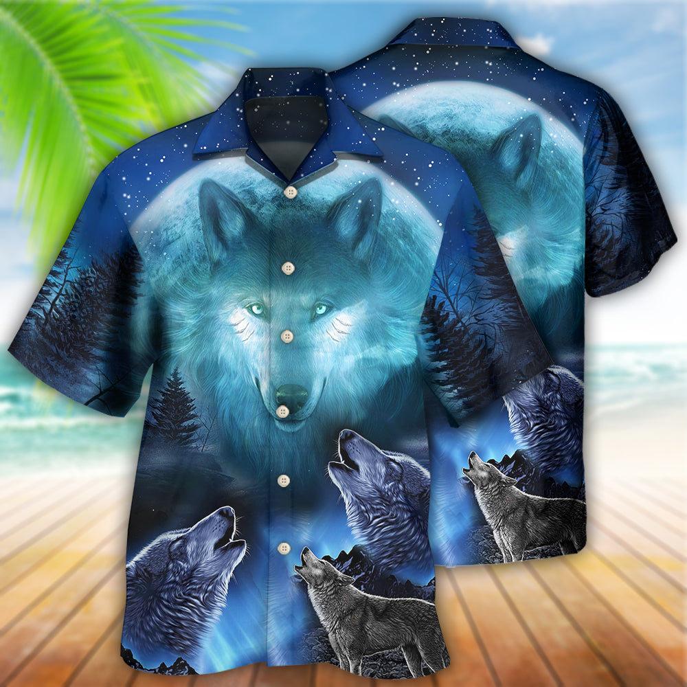 Wolf Gray And Blue - Hawaiian Shirt - Reefox