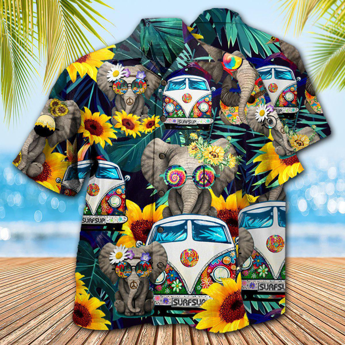 Hippie Elephant Wonderful Camping - Hawaiian Shirt - Reefox