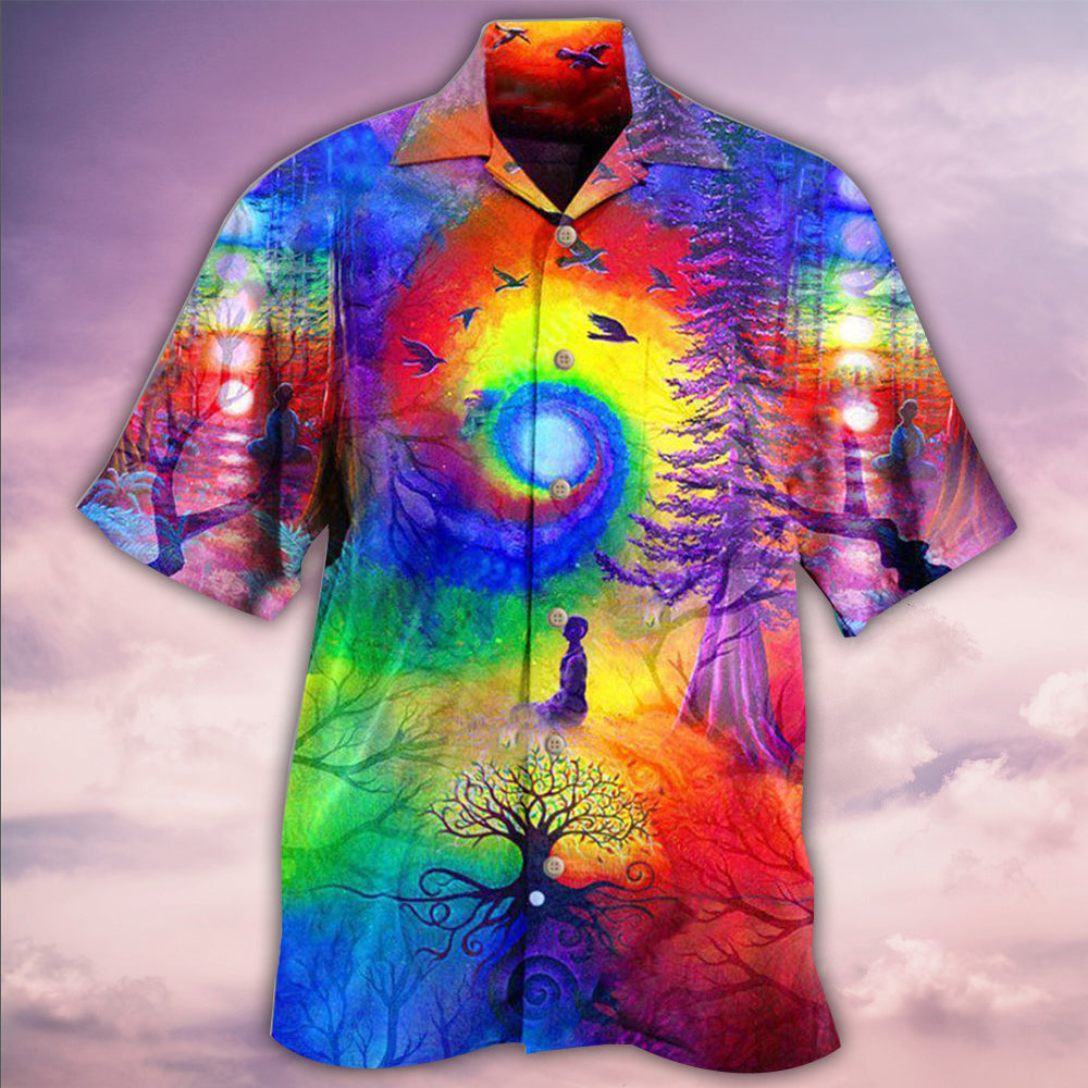 Yoga Meditation Is Being In Tune With Your Inner Universe - Hawaiian Shirt - Reefox