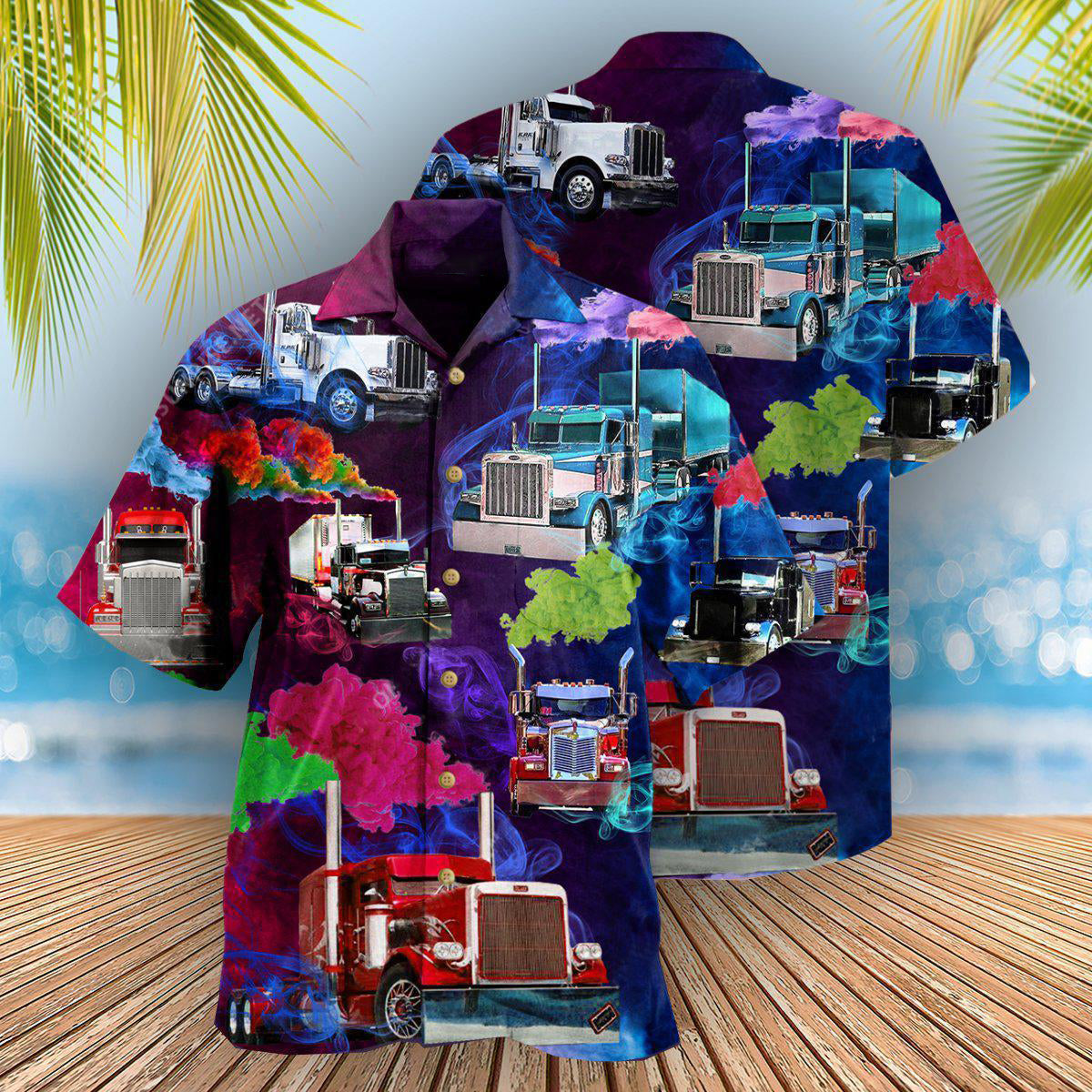Truck You Can Smoke Here Truck Drivers With Colorful Smoke - Hawaiian Shirt - Reefox