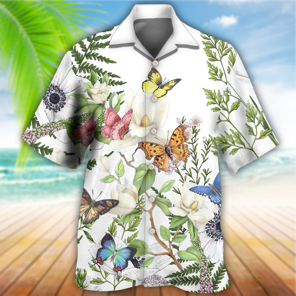 Butterfly Floral Beautiful - Hawaiian Shirt - Reefox