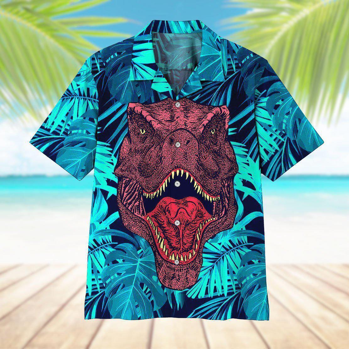 Dinosaur Love Animals - Hawaiian Shirt - Reefox