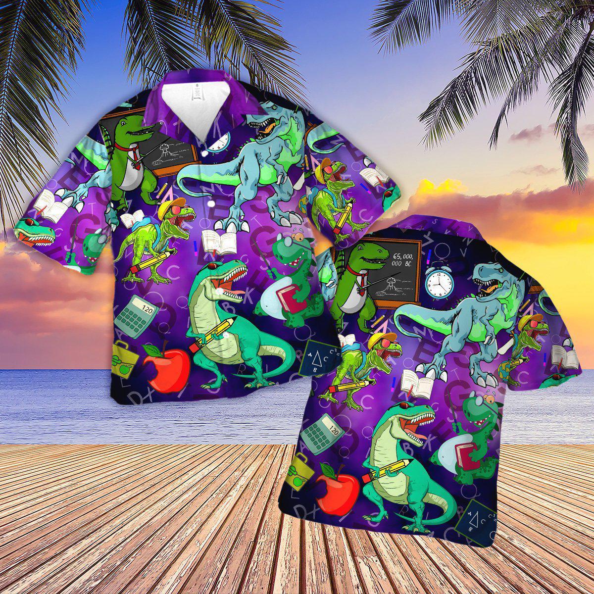 Dinosaur Funny Summer - Hawaiian Shirt - Reefox