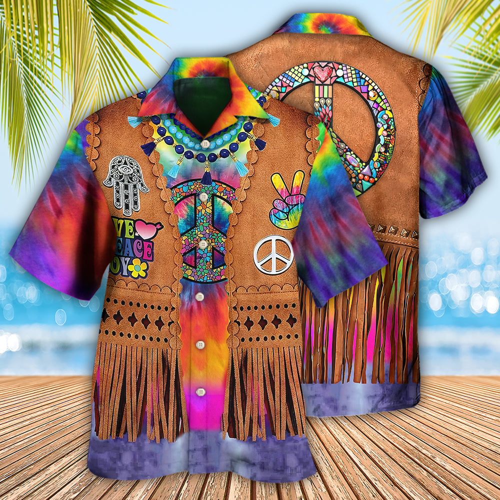 Hippie Peace Life Cowboy Style Cool - Hawaiian Shirt - Reefox