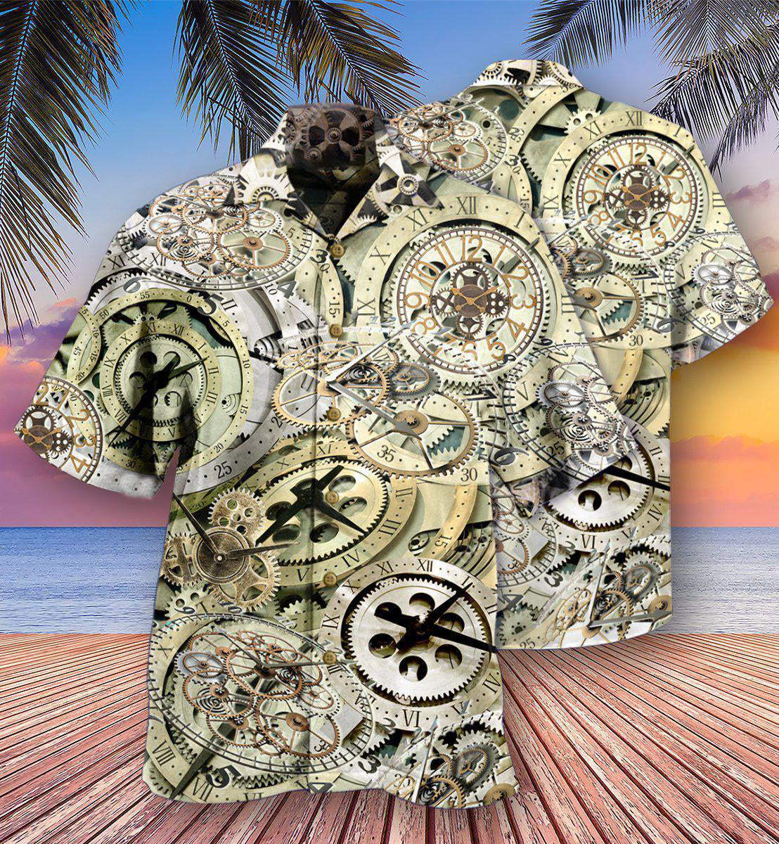 Clock One Speed One Gear Clock With Vintage Style - Hawaiian Shirt - Reefox