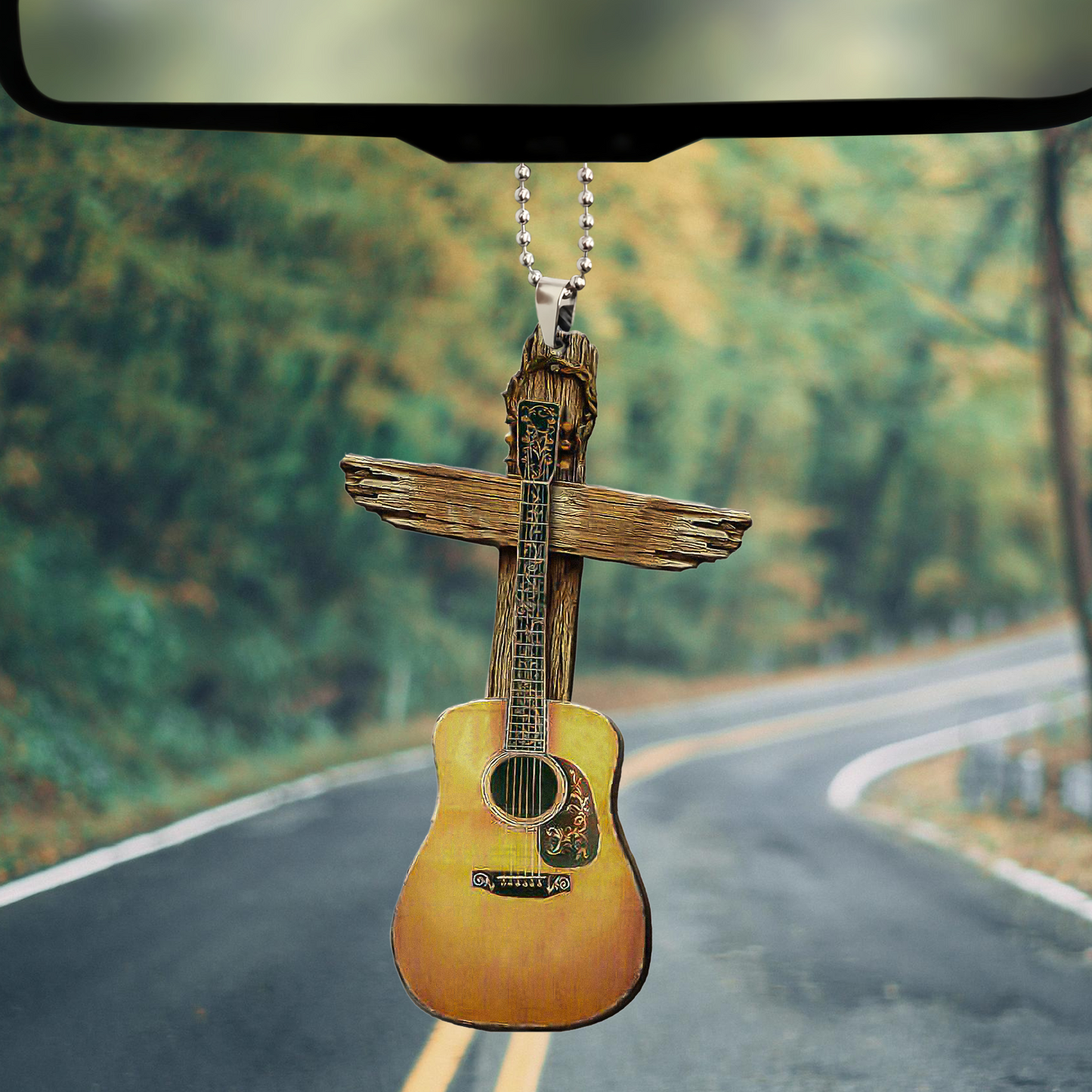 Wooden Cross Guitar 20 Oz Tumbler For Travel Gifts
