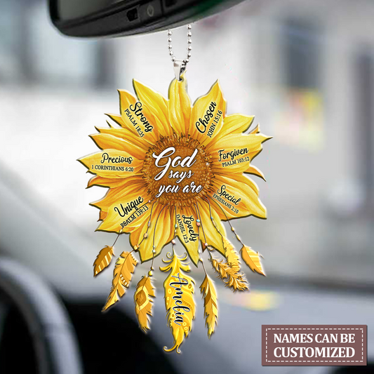 Sunflower Feather God Says You Are Personalized 20 Oz Tumbler