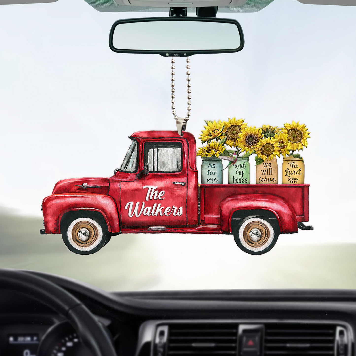 Red Truck Sunflower Jars Serve The Lord Personalized 20 Oz Tumbler