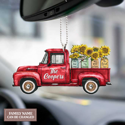 Red Truck Sunflower Jars Serve The Lord Personalized 20 Oz Tumbler