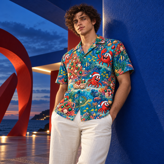 Men's Christmas 2026 Crab Carnival Hawaiian Shirt