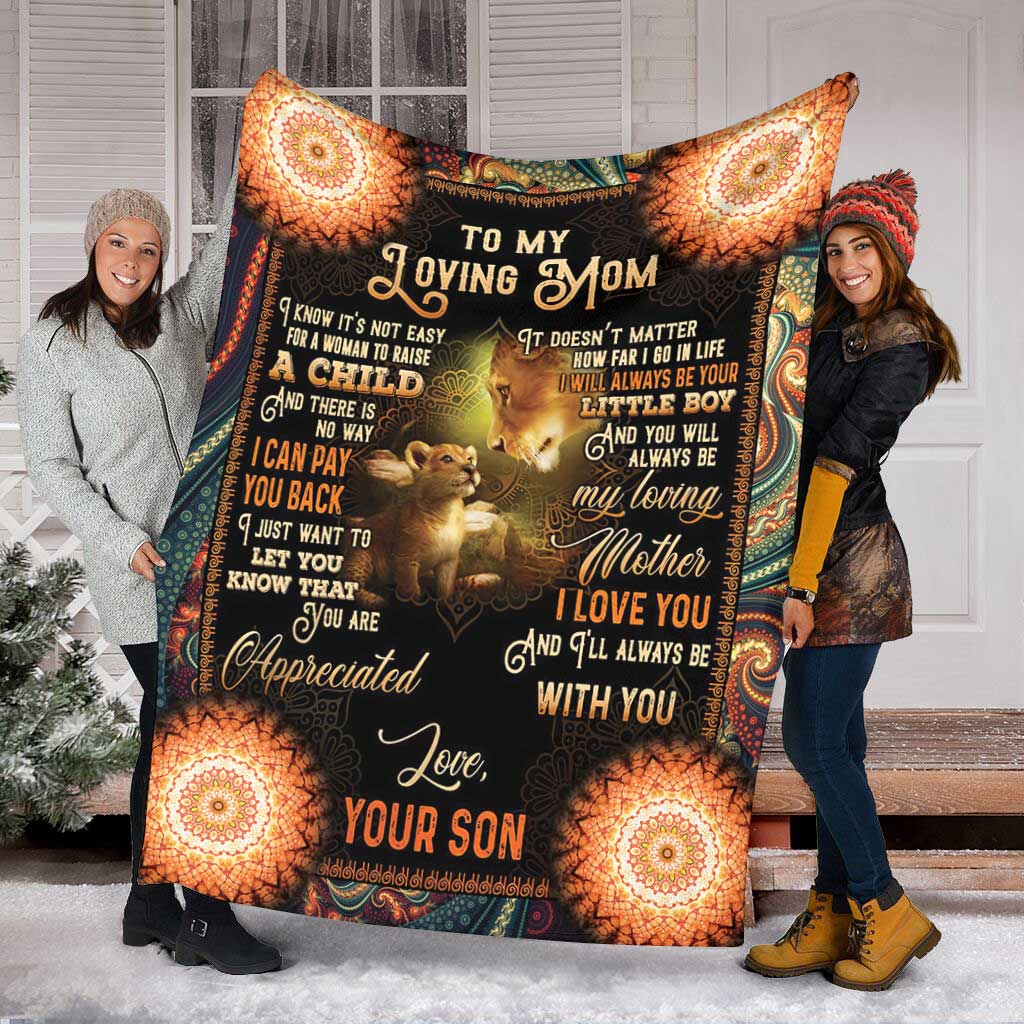 Lion Mothers Day To My Mom Flannel Blanket For Soft Bed Couch And Home Comfort