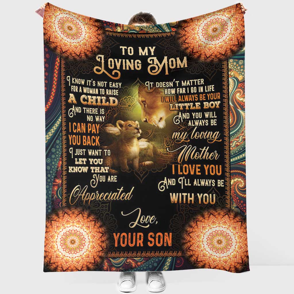 Lion Mothers Day To My Mom Flannel Blanket For Living Room And Bedroom Styling