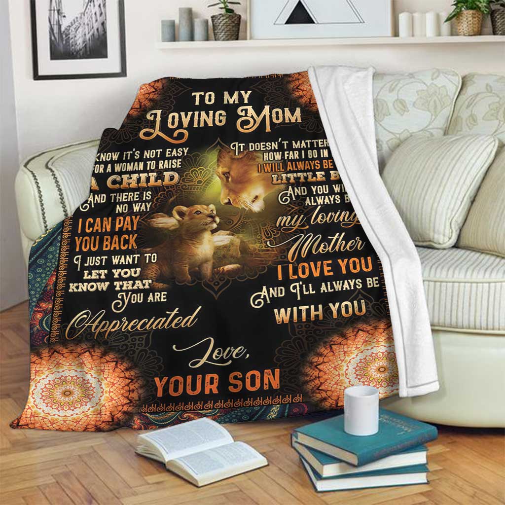 Lion Mothers Day To My Mom Flannel Blanket For Relaxing At Home And Travel