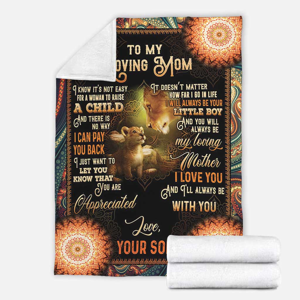 Lion Mothers Day To My Mom Flannel Blanket For Cozy Home Lounging And Gifting