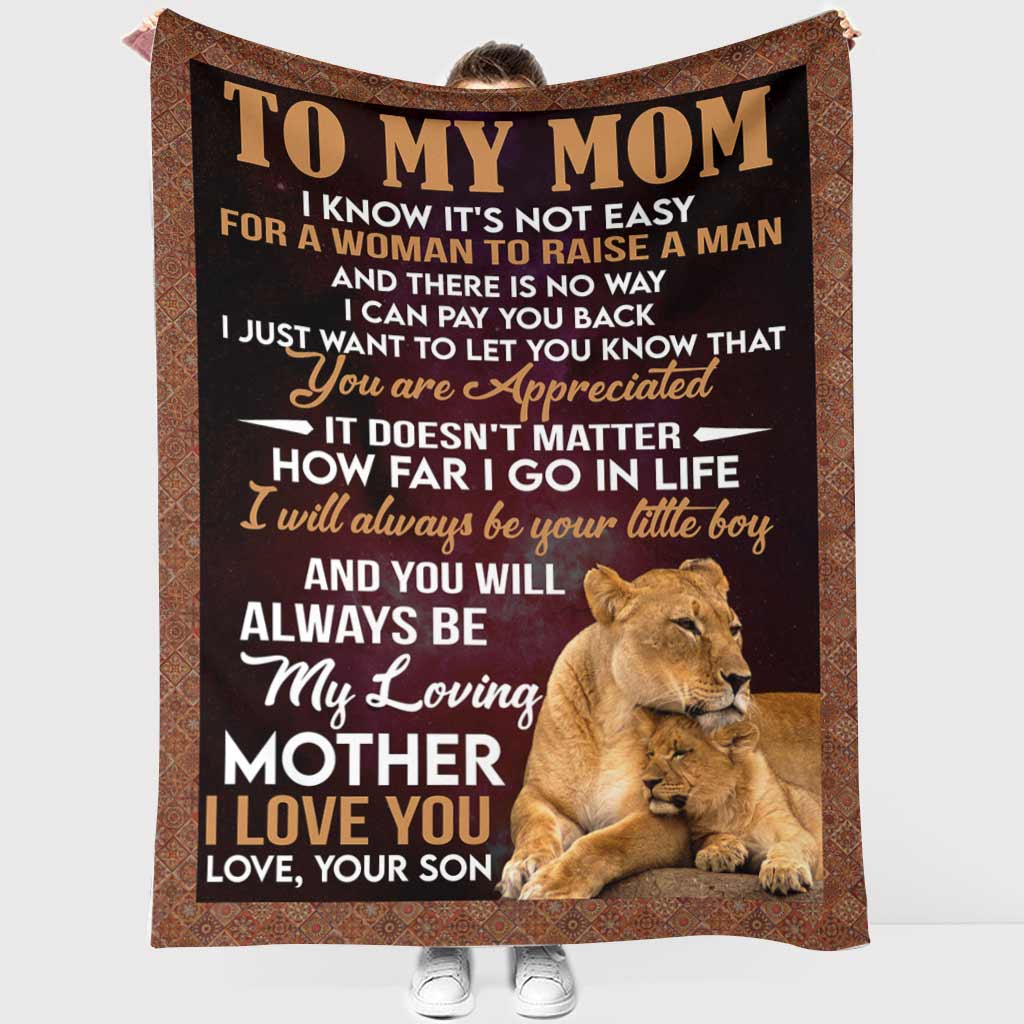 Lion To My Mom My Loving Mother Flannel Blanket For Living Room And Bedroom Styling