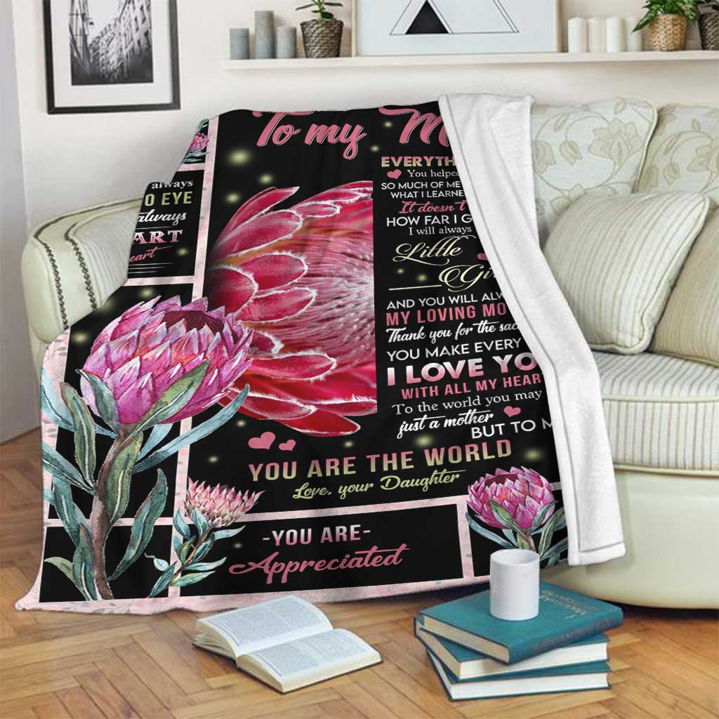 Artistic To Me You Are The World Mother Flannel Blanket For Relaxing At Home And Travel