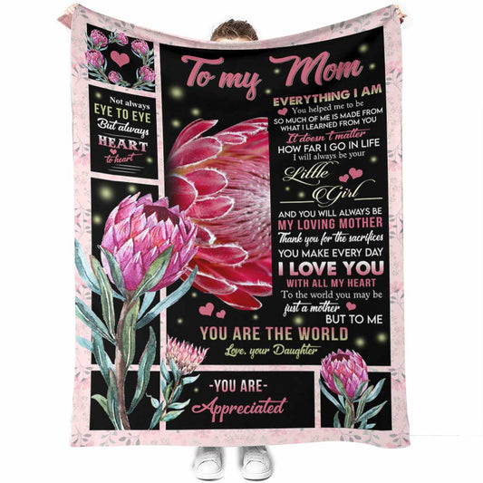 Artistic To Me You Are The World Mother Flannel Blanket For Cozy Bedroom And Sofa Decor