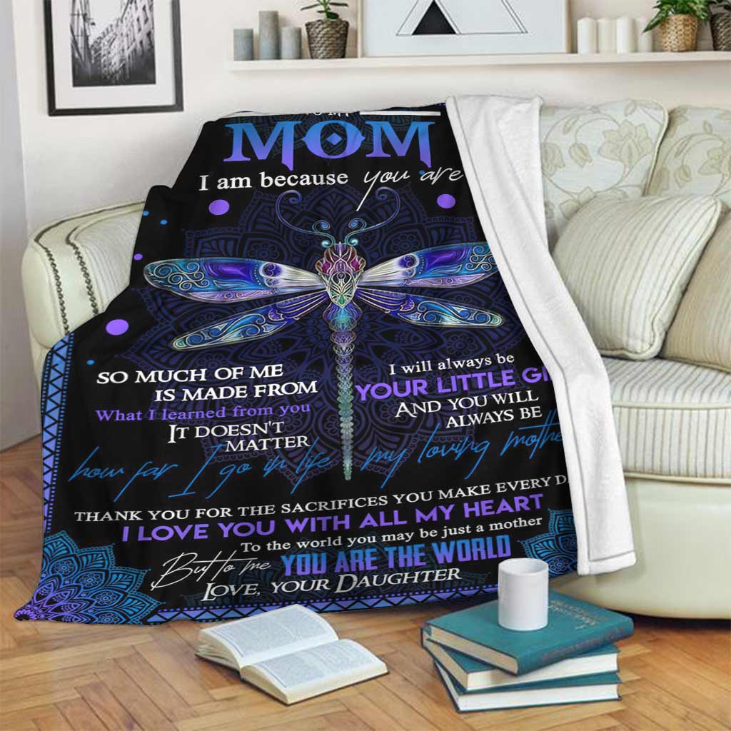 Butterfly Love Mom I Am Flannel Blanket For Relaxing At Home And Travel