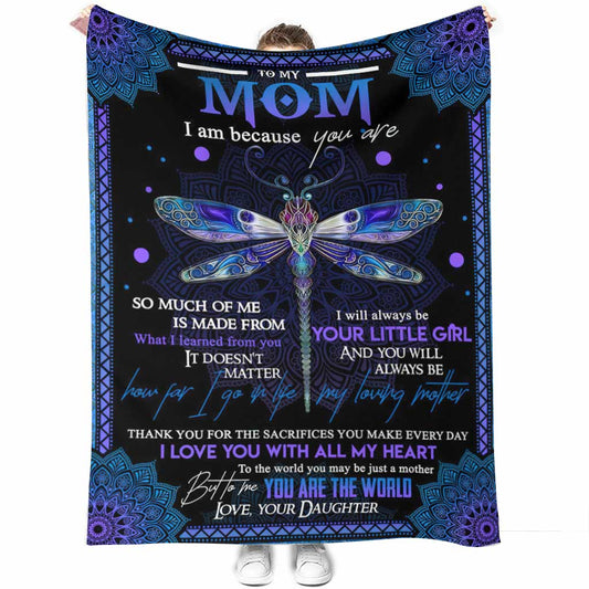 Butterfly Love Mom I Am Flannel Blanket For Cozy Bedroom And Sofa Decor