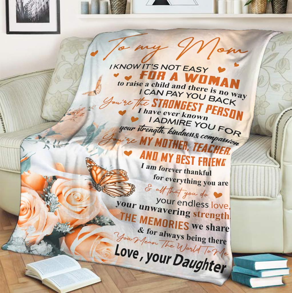 Rose Gift For Mom Mother Flannel Blanket For Bed Sofa And Reading Nook Decor