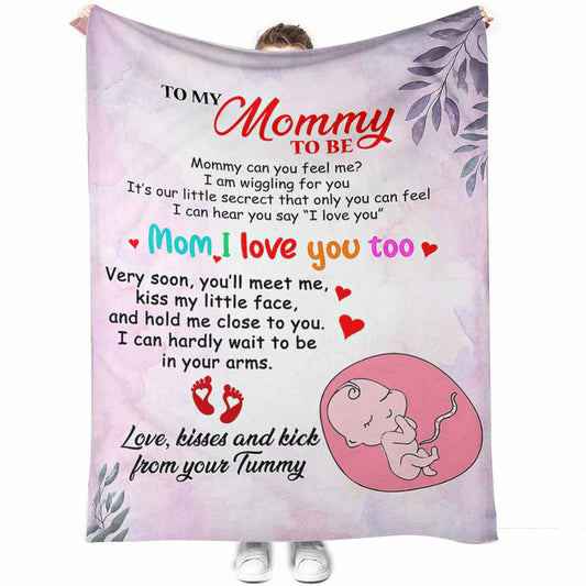 Family To My Mommy I Love You Flannel Blanket For Cozy Bedroom And Sofa Decor