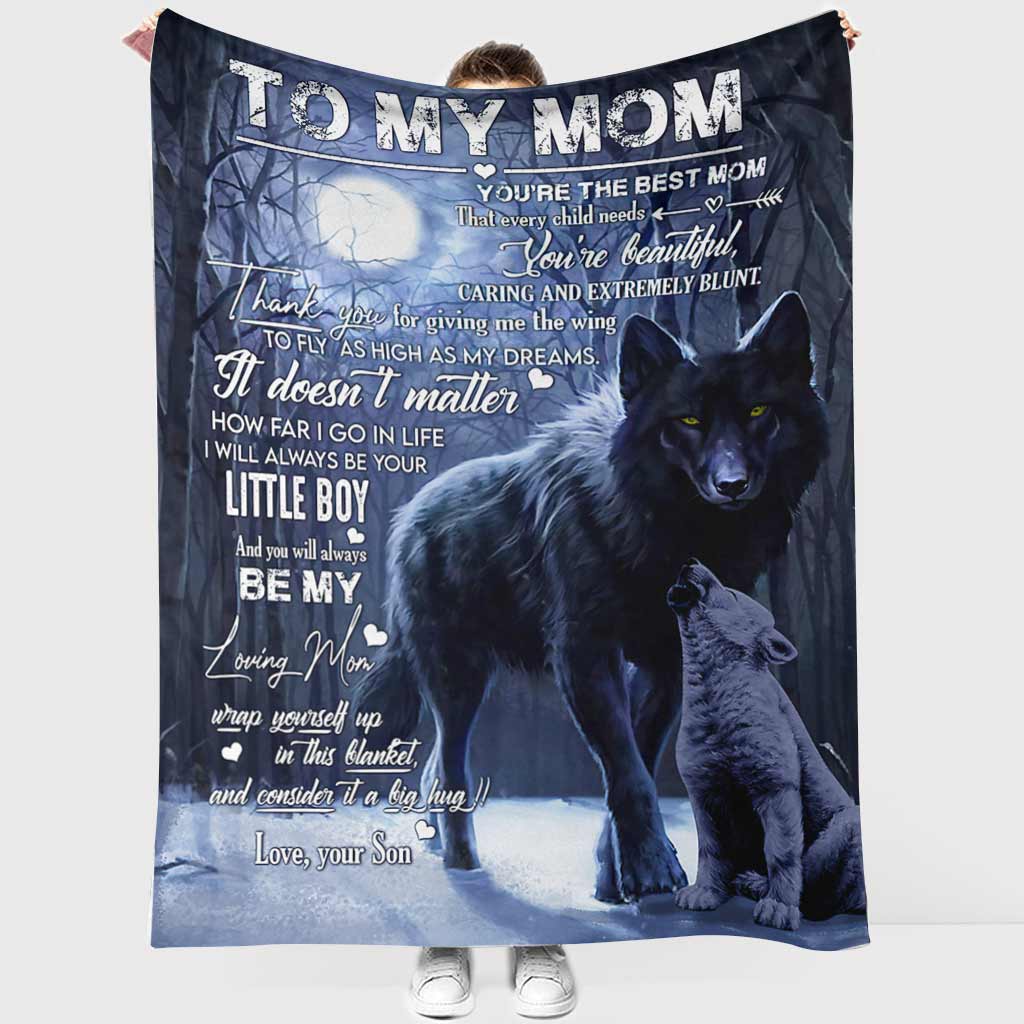 Wolf Gift For Mom Wolf Lover Flannel Blanket For Living Room And Bedroom Styling