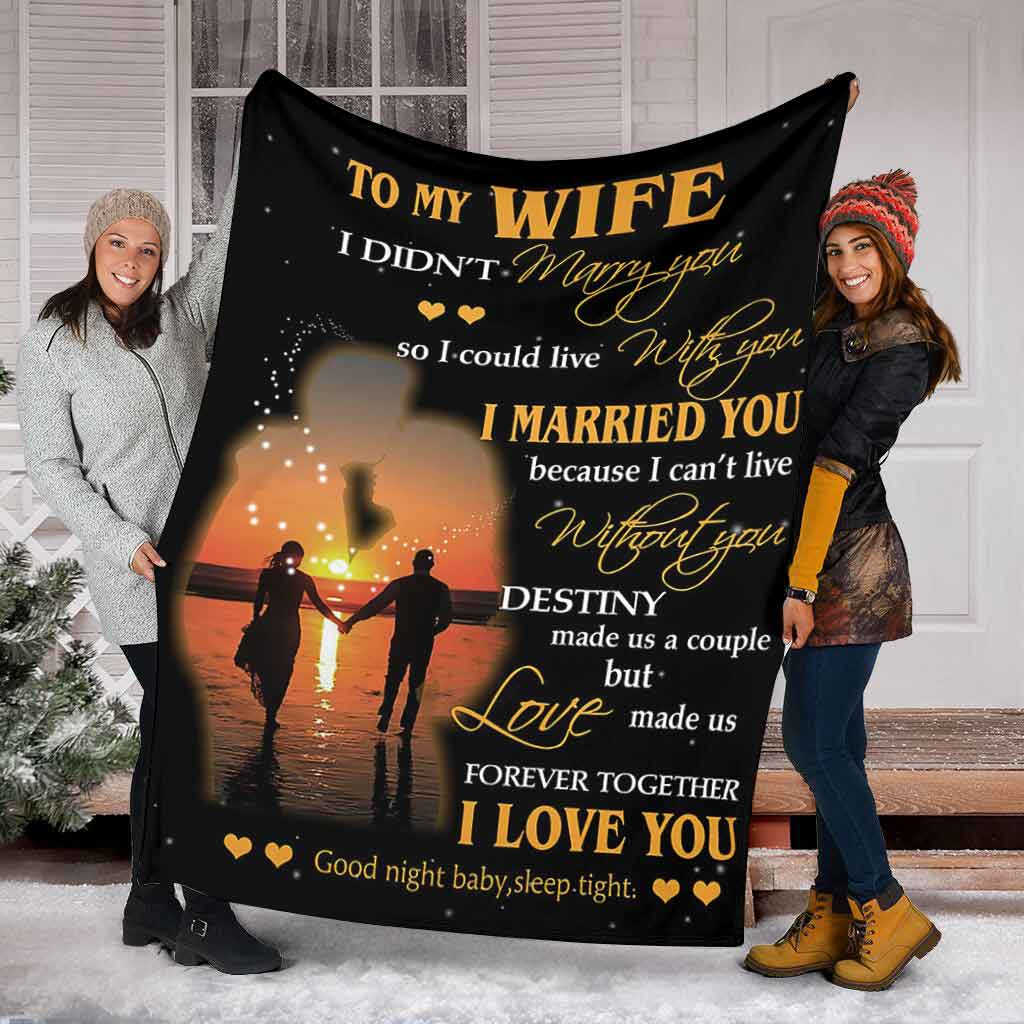 Family To My Wife Couple I Married You Flannel Blanket For Soft Bed Couch And Home Comfort