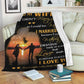 Family To My Wife Couple I Married You Flannel Blanket For Relaxing At Home And Travel