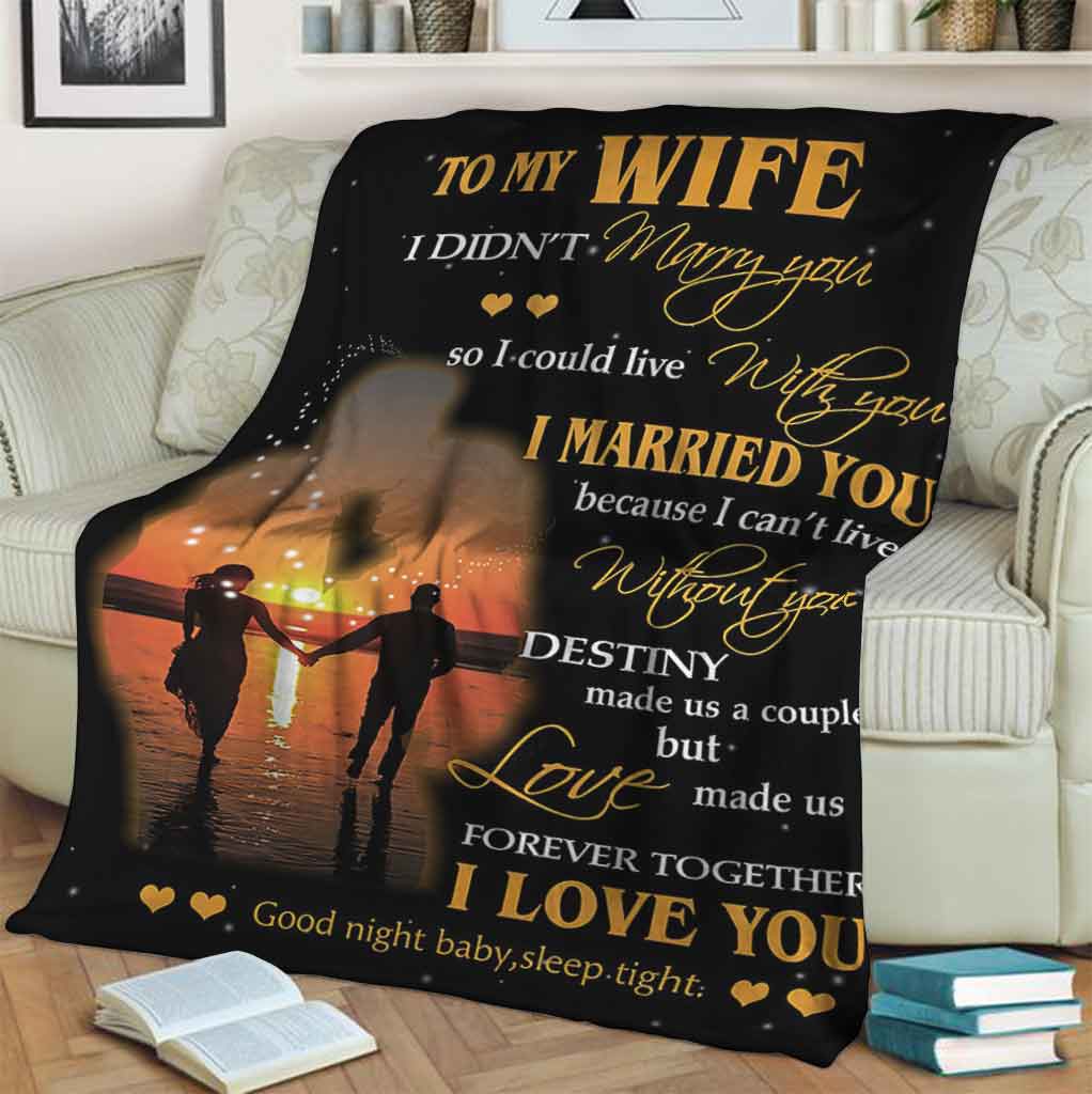 Family To My Wife Couple I Married You Flannel Blanket For Bed Sofa And Reading Nook Decor