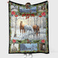 Horse Christmas Horse Near The River Flannel Blanket For Living Room And Bedroom Styling