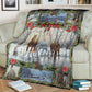 Horse Christmas Horse Near The River Flannel Blanket For Bed Sofa And Reading Nook Decor