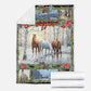 Horse Christmas Horse Near The River Flannel Blanket For Cozy Home Lounging And Gifting