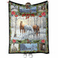 Horse Christmas Flannel Blanket For Cozy Bedroom And Sofa Decor