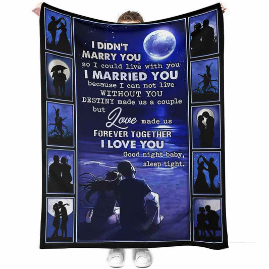 Family Love Forever Together Couple 50 x 60 Inch Flannel Blanket For Cozy Bedroom And Sofa Decor