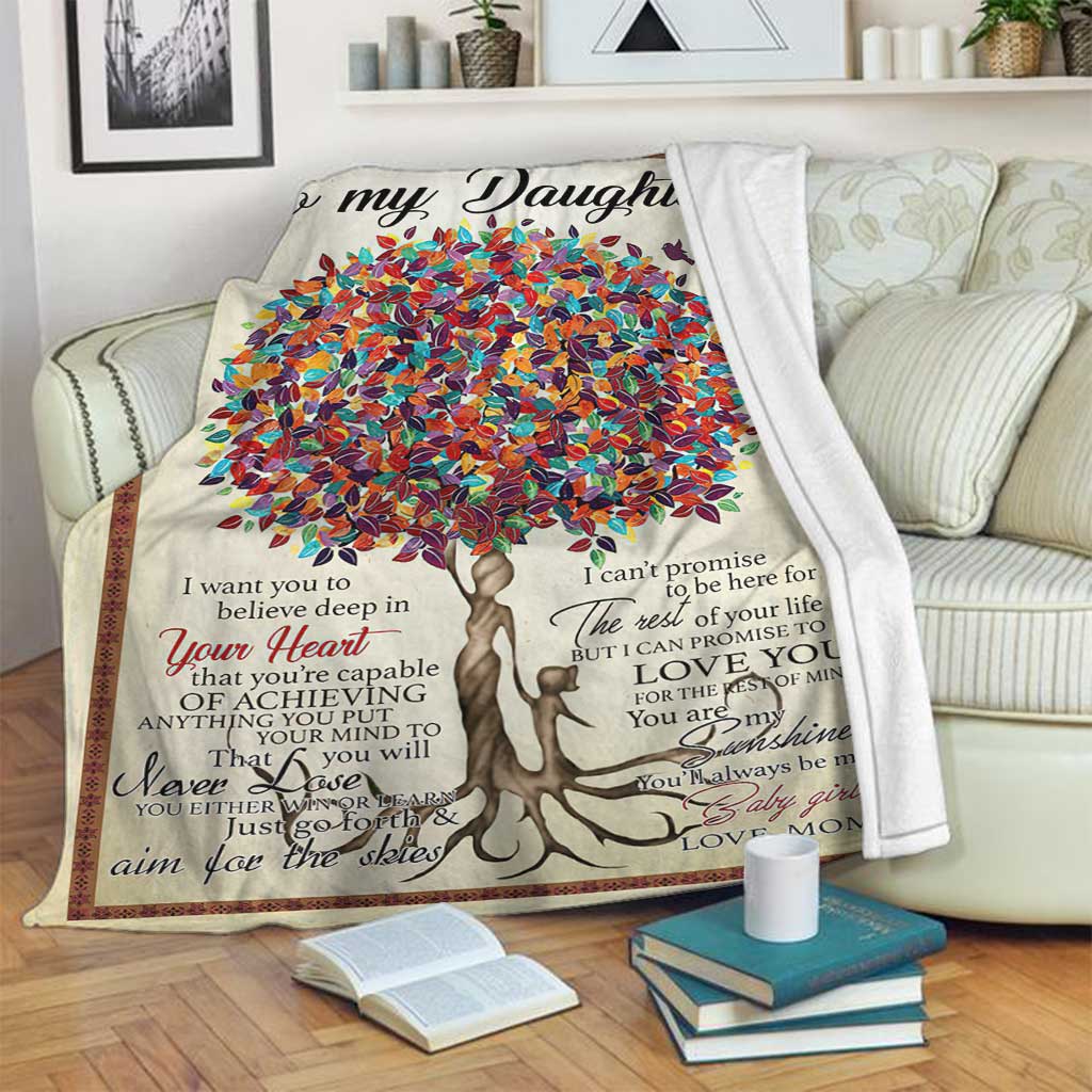 Family To My Daughter From Mom Unique Flannel Blanket For Living Room And Bedroom Styling