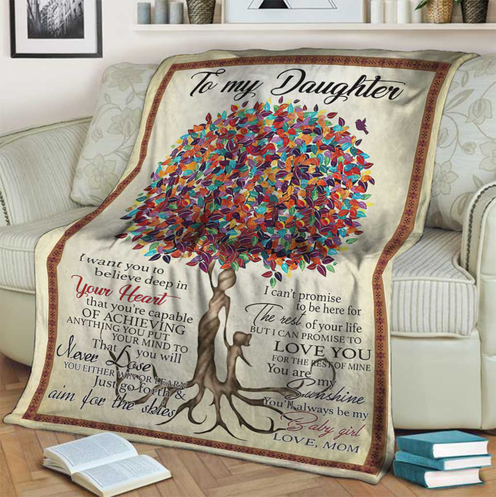 Family To My Daughter From Mom Unique Flannel Blanket For Relaxing At Home And Travel