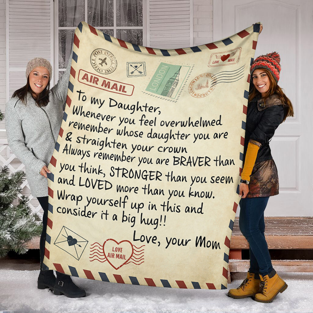 Dear Mom Daughter Love Letter Flannel Blanket For Soft Bed Couch And Home Comfort