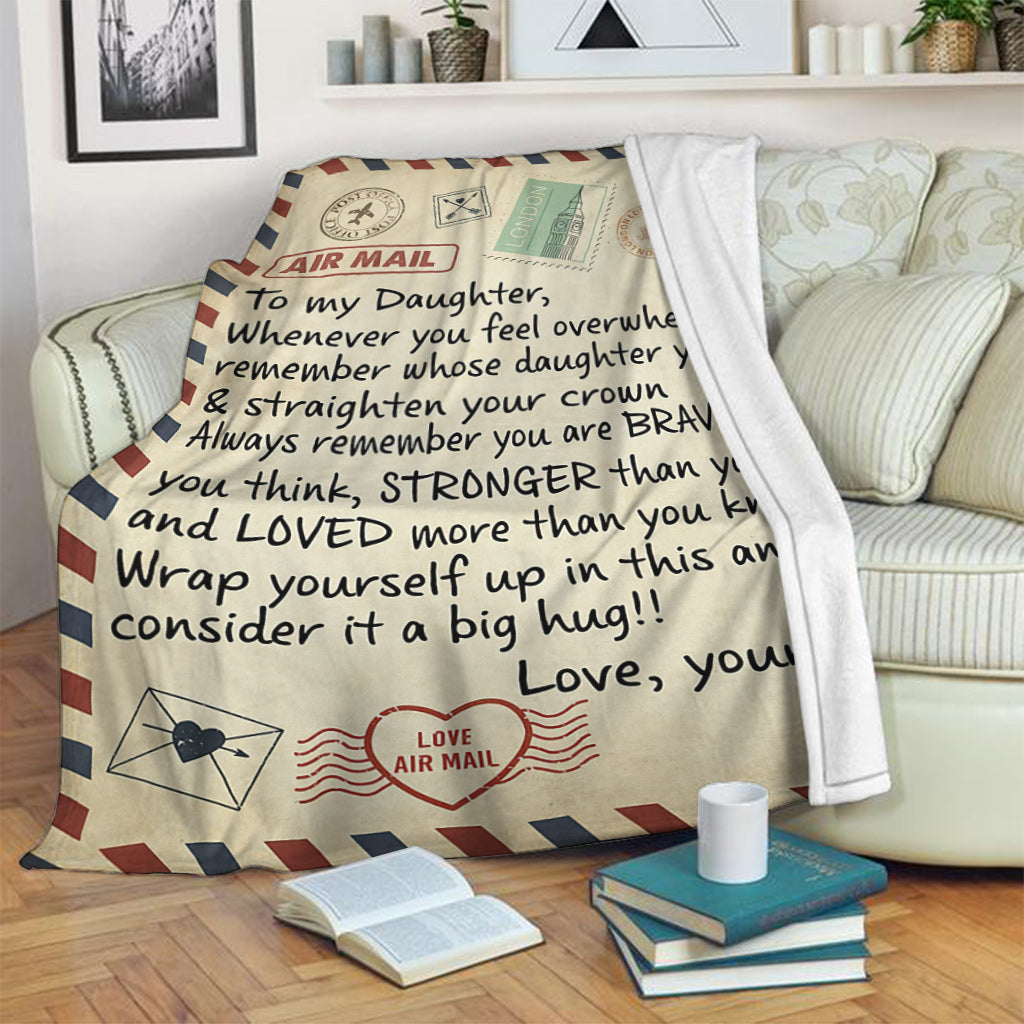Dear Mom Daughter Love Letter Flannel Blanket For Living Room And Bedroom Styling