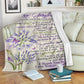 Butterfly To My Grandma Purple Flannel Blanket For Relaxing At Home And Travel