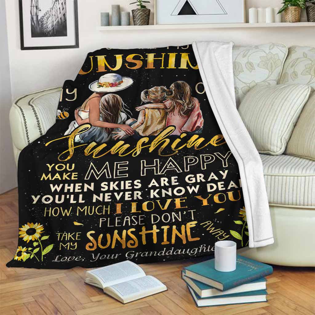 Family Warm Sunshine Love Flannel Blanket For Relaxing At Home And Travel