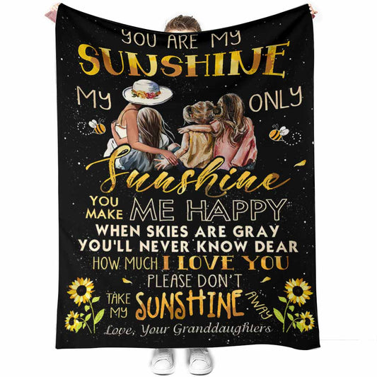 Family Warm Sunshine Love Flannel Blanket For Cozy Bedroom And Sofa Decor