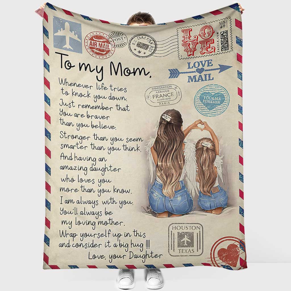 Family I Am Always With You Mother Flannel Blanket For Living Room And Bedroom Styling