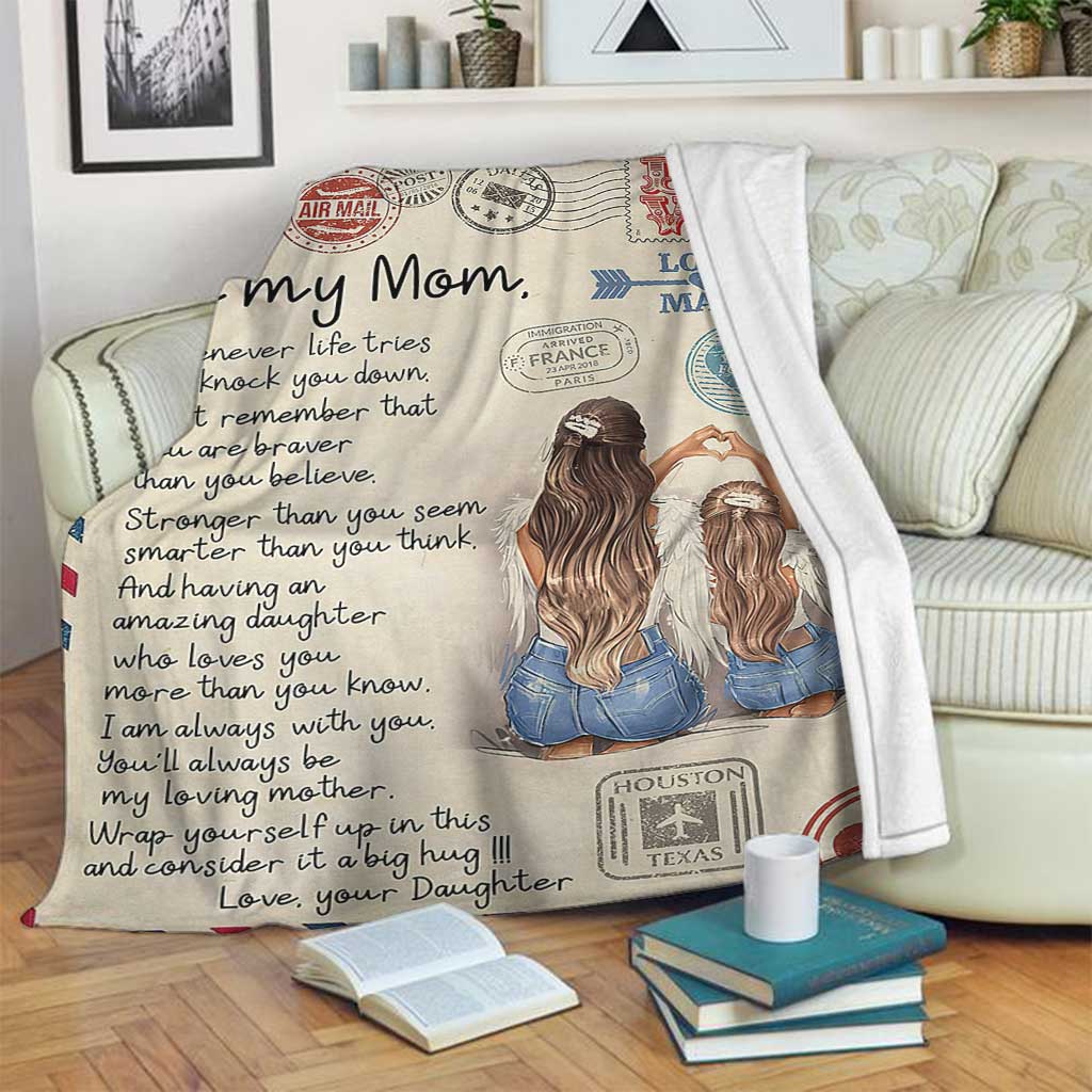 Family I Am Always With You Mother Flannel Blanket For Relaxing At Home And Travel