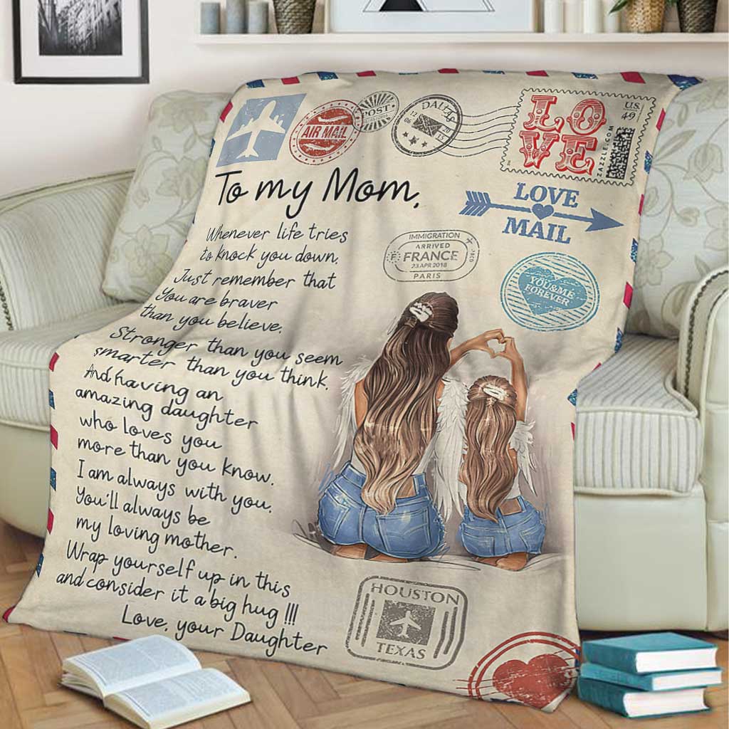 Family I Am Always With You Mother Flannel Blanket For Bed Sofa And Reading Nook Decor