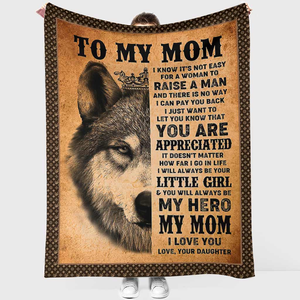 Wolf To My Mom I Love You My Hero Flannel Blanket For Living Room And Bedroom Styling