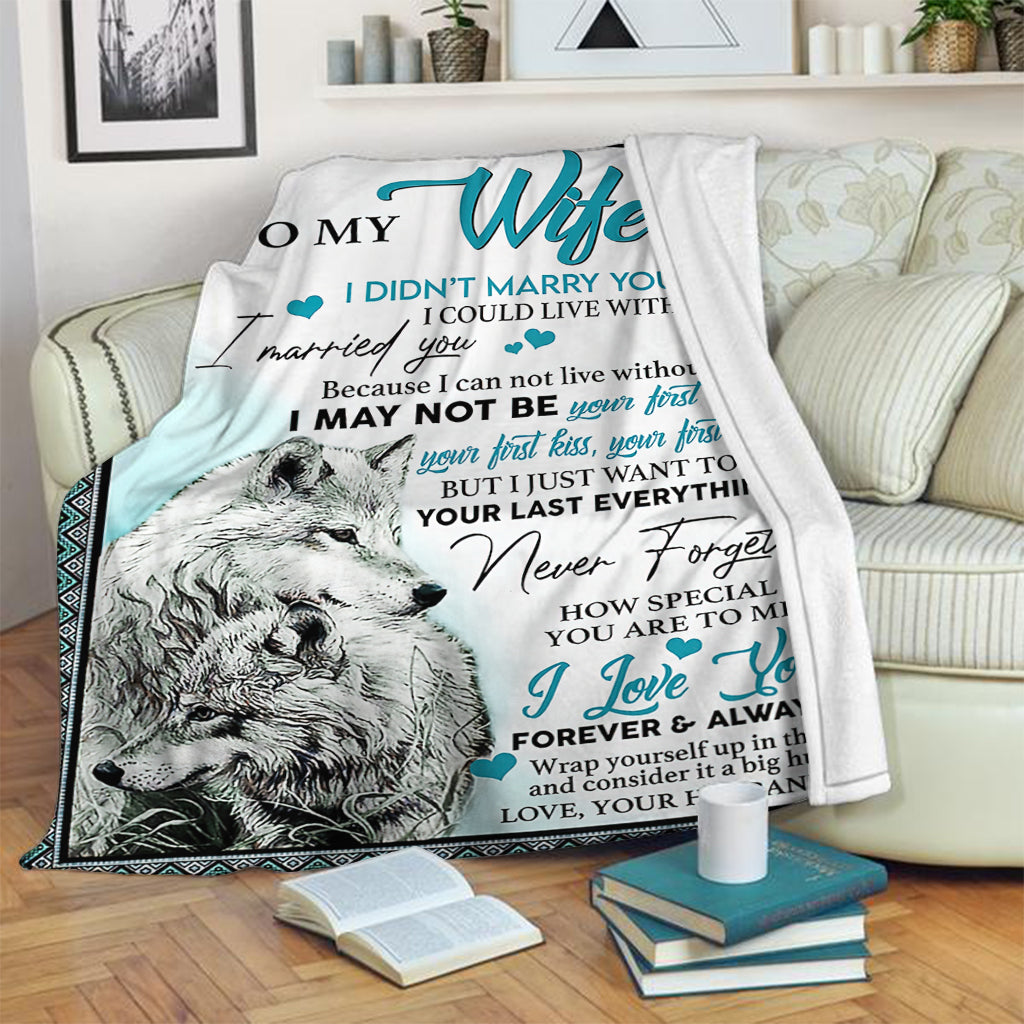 Wolf To My Wife I Love You I Could Live With You Flannel Blanket For Relaxing At Home And Travel
