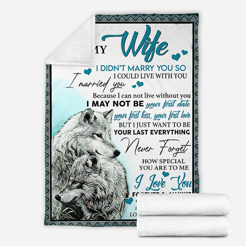 Wolf To My Wife I Love You I Could Live With You Flannel Blanket For Cozy Home Lounging And Gifting