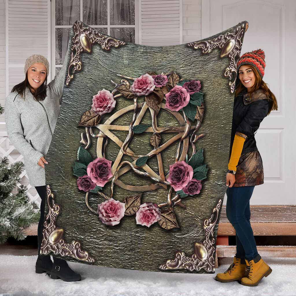 Witch Mystical Floral Flannel Blanket For Relaxing At Home And Travel