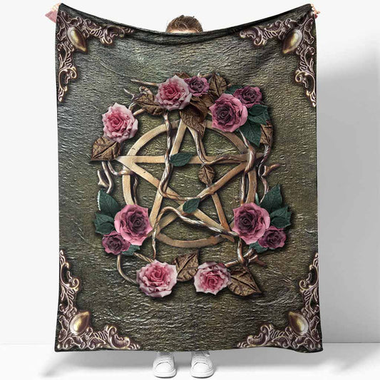 Witch Mystical Floral 50 x 60 Inch Flannel Blanket For Cozy Bedroom And Sofa Decor