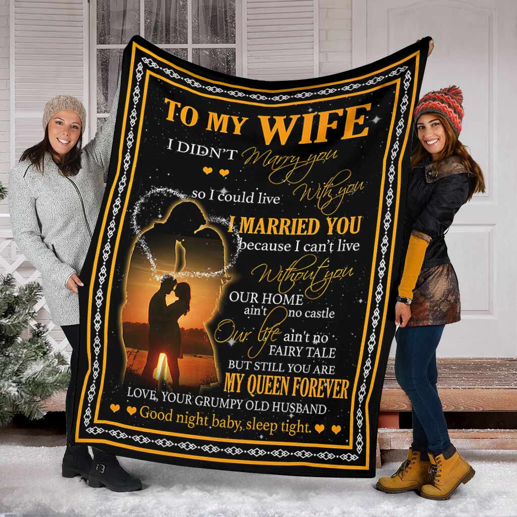 Family To My Wife Beloved Wife Message Flannel Blanket For Soft Bed Couch And Home Comfort